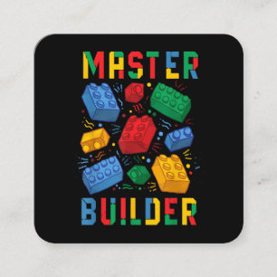 Brick Builder Funny Blocks Building Master Builder Square Business Card