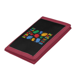 Brick Builder Funny Blocks Building Master Builder Trifold Wallet