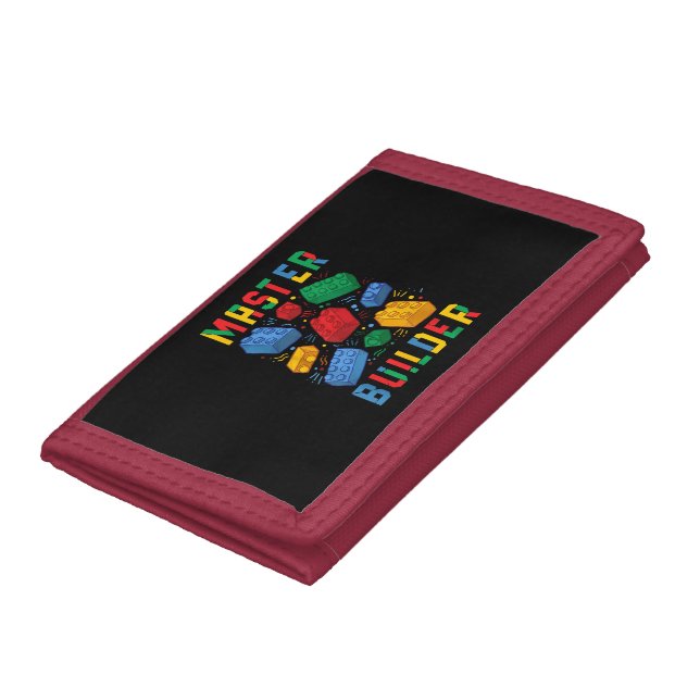 Brick Builder Funny Blocks Building Master Builder Trifold Wallet (Bottom)