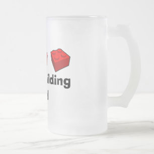 Brick Building Fuel  Frosted Glass Beer Mug