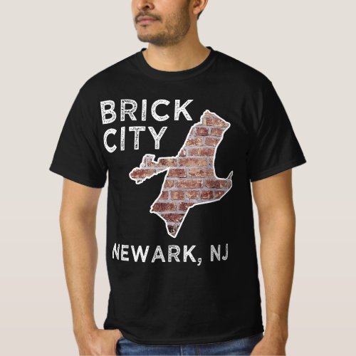 Brick City Newark NJ City New Jersey Map graphic T_Shirt