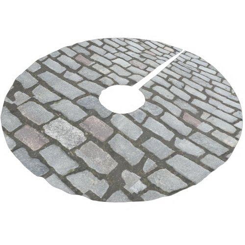 Brick Cobblestone Stone Pathway Sidewalk Brushed Polyester Tree Skirt