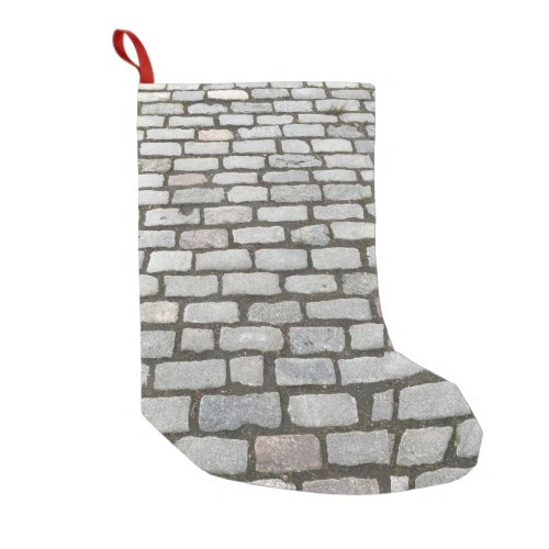 Brick Cobblestone Stone Pathway Sidewalk Small Christmas Stocking