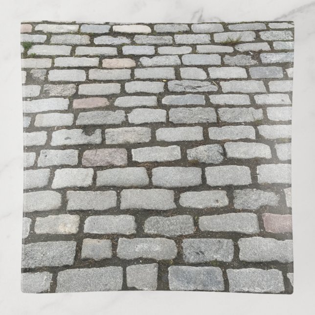 Brick Cobblestone Stone Pathway Sidewalk Trinket Tray (Front)