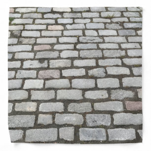 Brick Cobblestone Street Pathway Nature Photograph Bandana