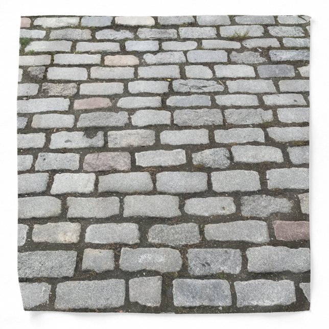 Brick Cobblestone Street Pathway Nature Photograph Bandana (Front)