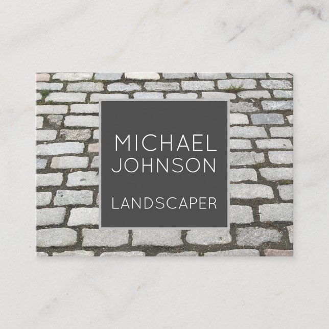 Brick Cobblestone Street Pathway Nature Photograph Business Card (Front)