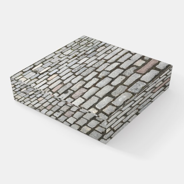 Brick Cobblestone Street Pathway Nature Photograph Paperweight (Angled)