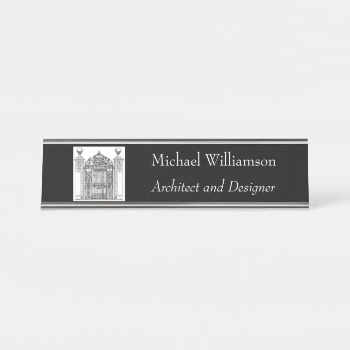 Brick Columns Gate Architect Home Realtor Business Desk Name Plate Zazzle Com