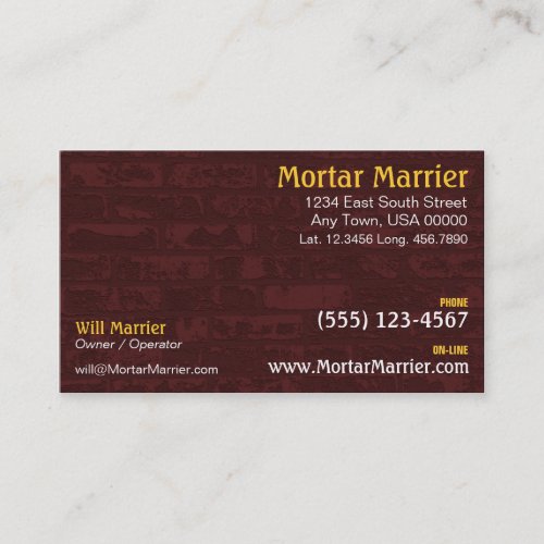 Brick Construction Business Card