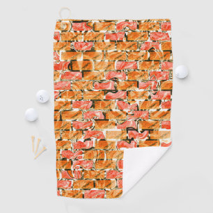 Brick design with bright tones separating them golf towel