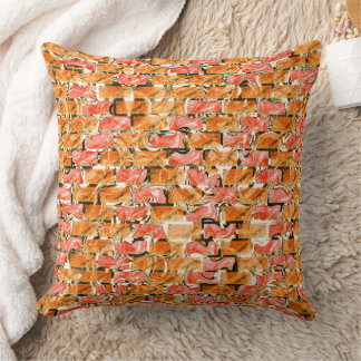 Brick design with bright tones separating them throw pillow