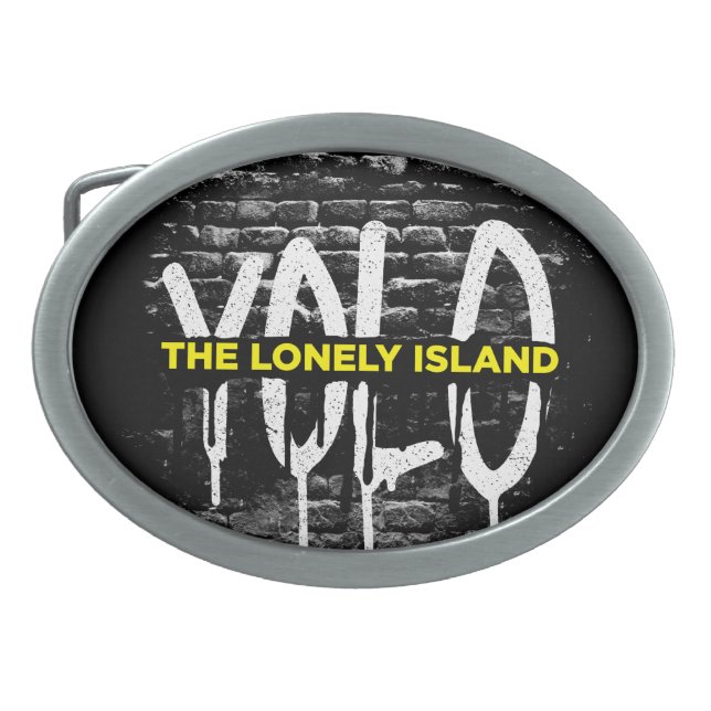 Brick Drip Oval Belt Buckle (Front)