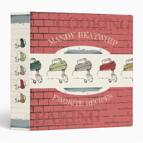 Brick electric beaters cookbook recipe binder