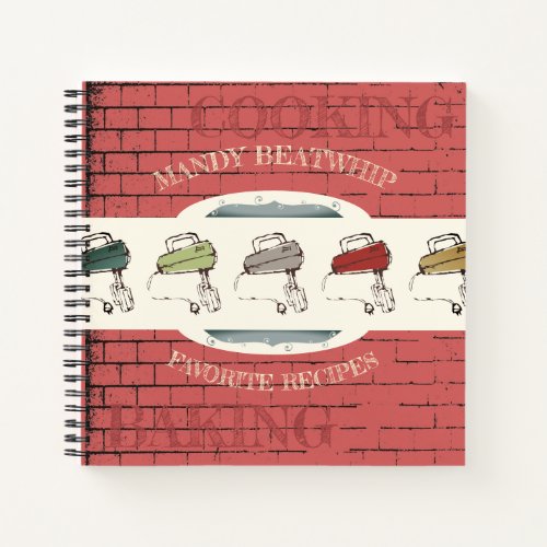 Brick electric beaters cookbook recipe notebook