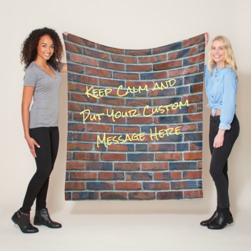 Brick Graffiti Wall Custom Message Fleece Blanket