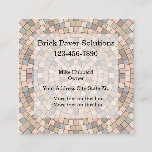 Brick Home Construction Paver Services Square Business Card