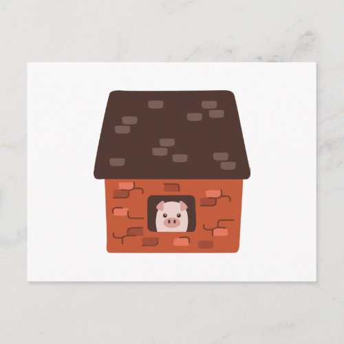 Brick House Pig Postcard