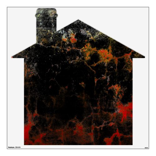 Brick House with Big Red Crack Wall Sticker