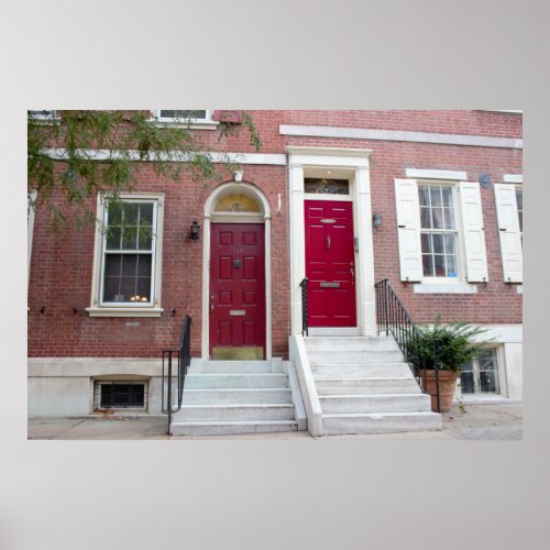 Brick Houses Red Doors Poster