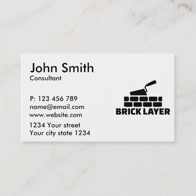 Brick layer business card (Front)