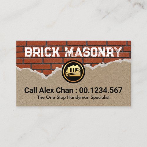 Brick Laying Wall Plaster Building Business Card