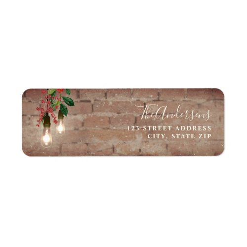 Brick Lights Christmas Address  Label