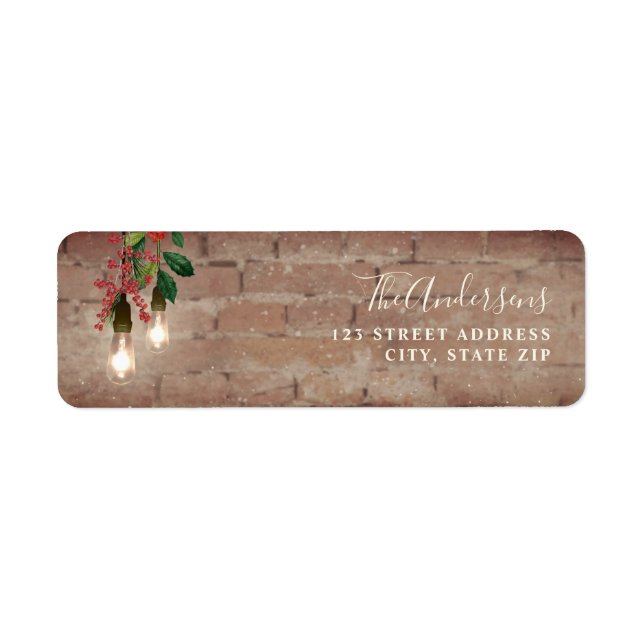 Brick Lights Christmas Address  Label (Front)