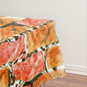 Brick-like drawing with bright shades tablecloth