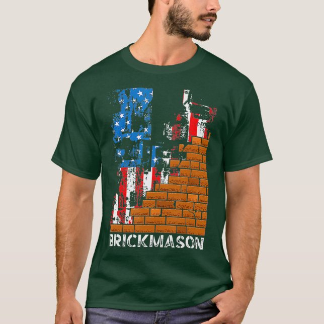 Brick Mason Bricklayer Masonry Union Worker T-Shirt (Front)