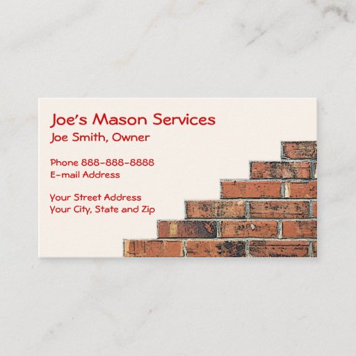 Customizable Brick Mason Masonry Business Card