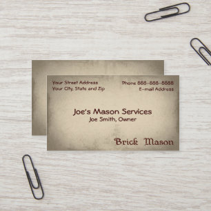 Brick Mason Masonry Business Card
