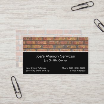 Brick Mason Masonry Business Card by Business_Creations at Zazzle