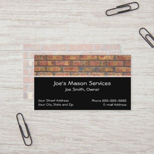 Brick Mason Masonry Business Card