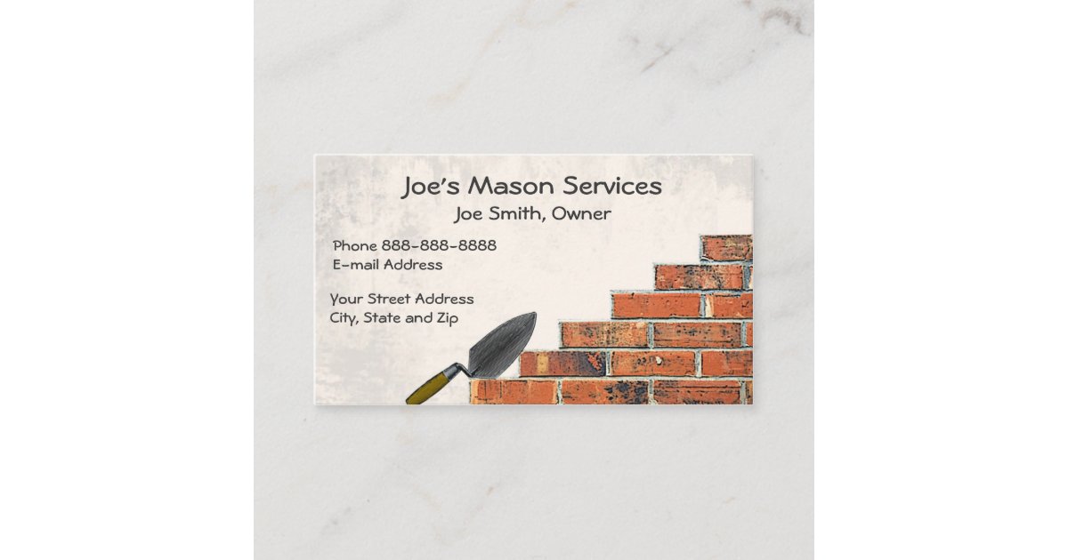 Brick Mason Masonry Business Card