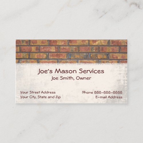 Brick Mason Masonry Business Card