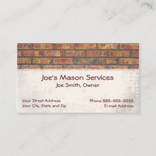 Customizable Brick Mason Masonry Business Card