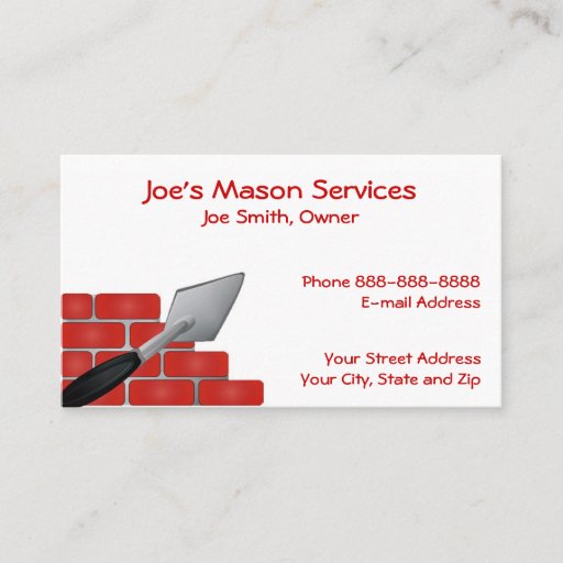 Customizable Brick Mason Masonry Business Card