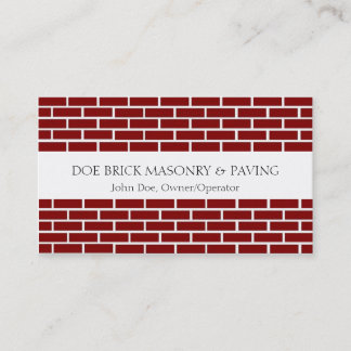 Brick Mason W/W Fire Red Brick Business Card