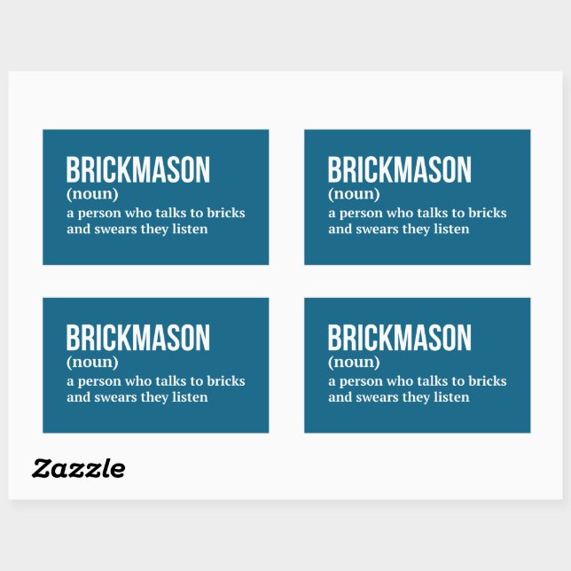 Brick Masonry Humor Definition Rectangular Sticker (Sheet)