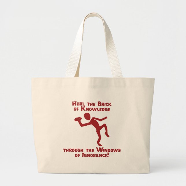 Brick Of Knowledge Large Tote Bag (Front)