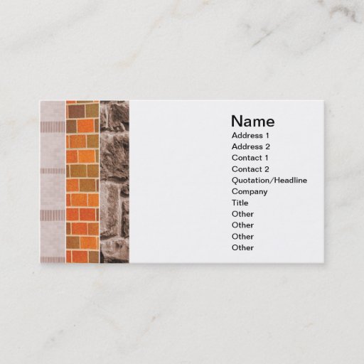 Customizable brick or stone collage business card templates