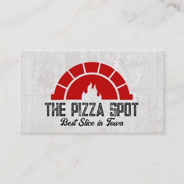 Brick Oven Flame Logo | Pizza Shop Business Card (Front)