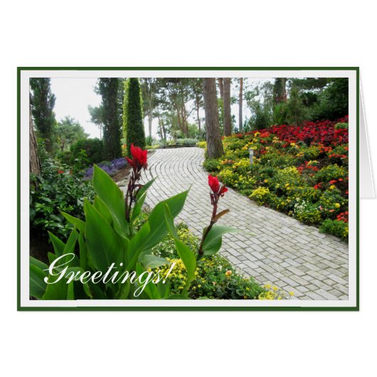 Brick Path Park Photo with adjustable Frame Cards (Front Horizontal)