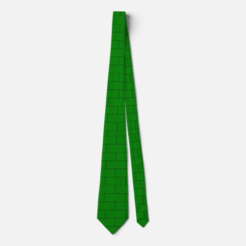 Brick Pattern Green Neck Tie