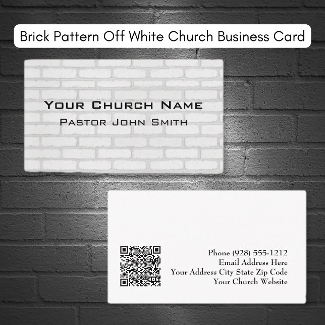 Brick Pattern Off White Church Business Card (Brick Pattern Off White Church Business Card)