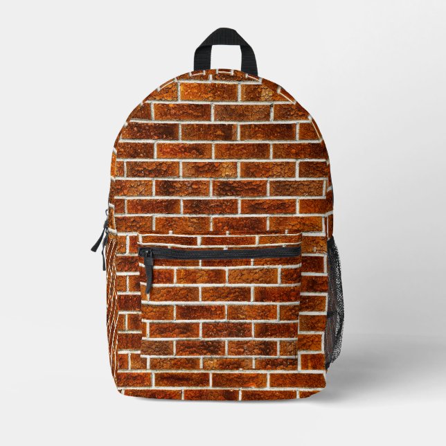 Brick Pattern Printed Backpack (Front)