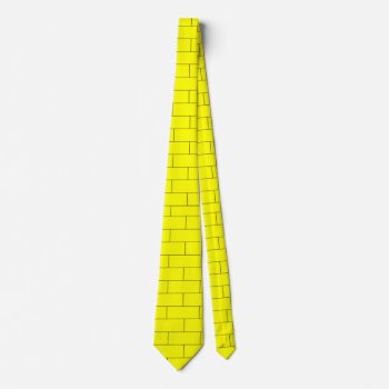 Brick Pattern Yellow Neck Tie by biglnet at Zazzle