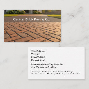 Brick Paving And Pavers Theme Business Cards