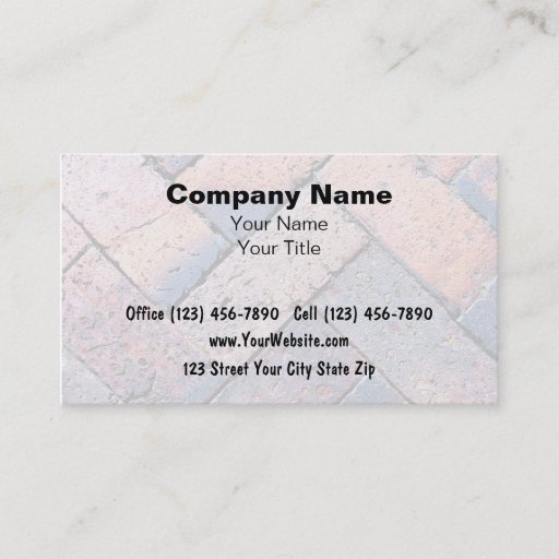 Customizable Brick Paving Business Cards